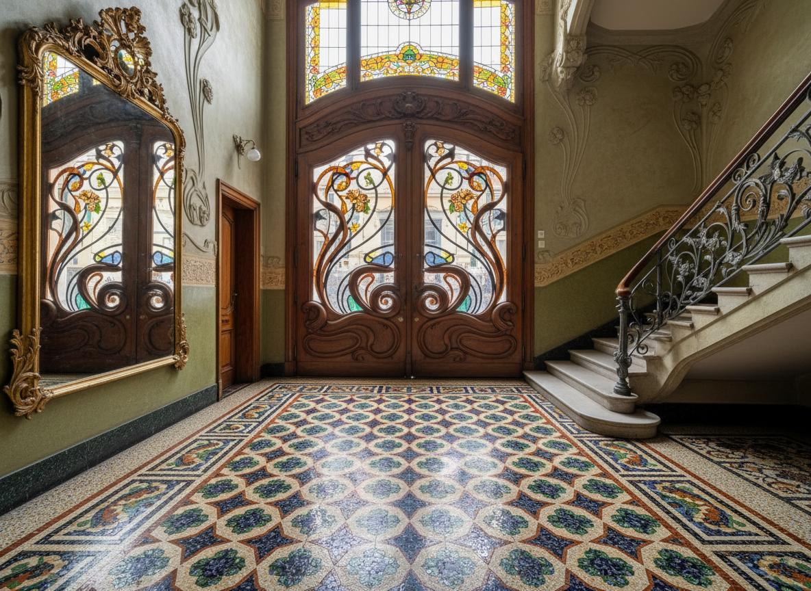 Vestíbulo con mosaico Nolla restaurado